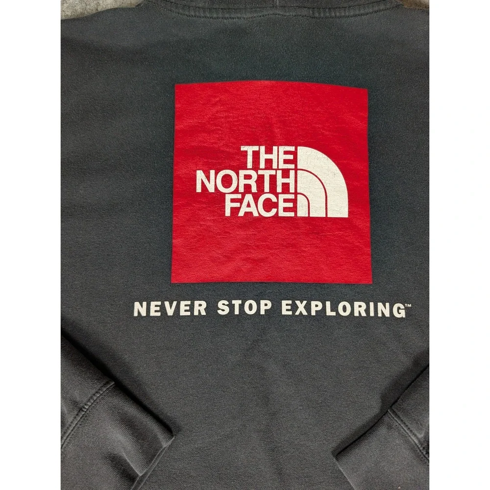 The North Face Mens Black Red Box Logo Never Stop Exploring Pullover Hoodie‎ XXL